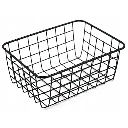 Loft metal wire organiser basket for kitchen fruit basket black large