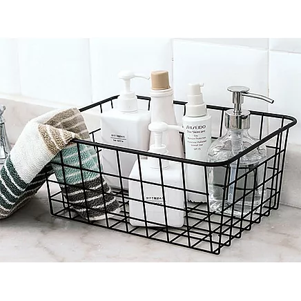 Loft metal wire organiser basket for kitchen fruit basket black large