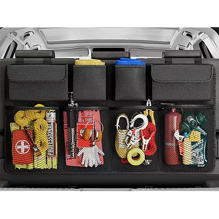 Car seat backrest organiser with pockets
