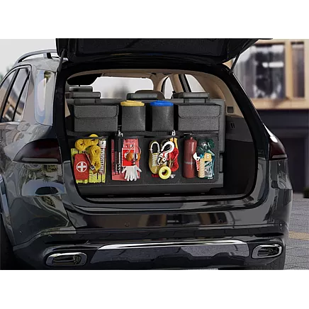 Car seat backrest organiser with pockets