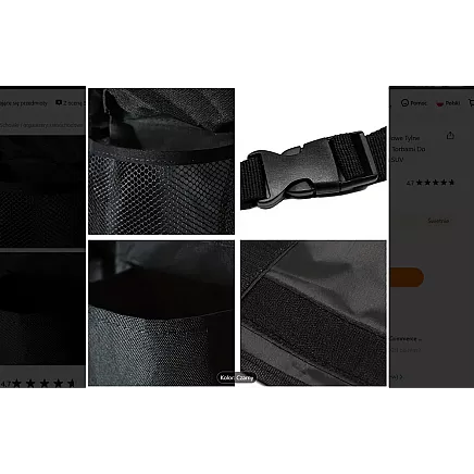 Car seat backrest organiser with pockets
