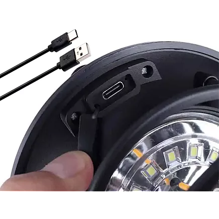 Saules dārza lampa LED laterna ar kustības sensoru USB, melna