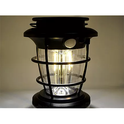 Saules LED kempinga laterna dārzam ar USB un kustības sensoru