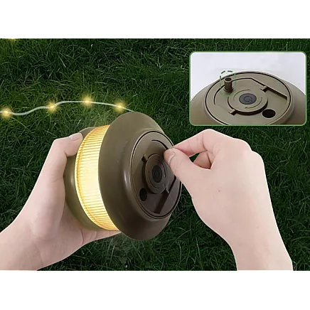 Camping light rechargeable led garland on roll 20m warm