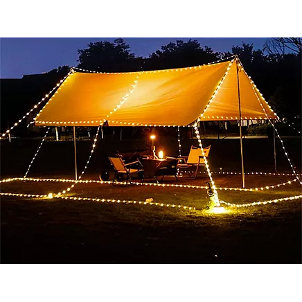 Camping light rechargeable led garland on roll 20m warm