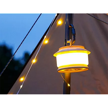 Camping light rechargeable led garland on roll 20m warm