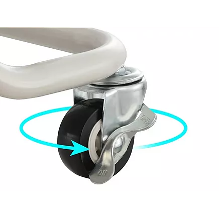 Bathroom shelf, kitchen cabinet, mobile rack on wheels, 3 levels, white