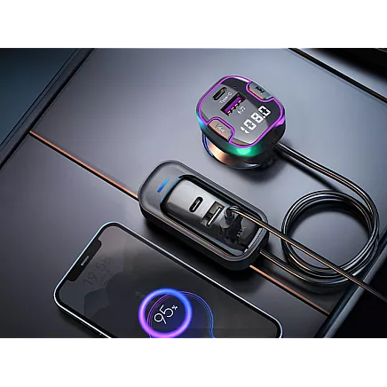 Bluetooth car transmitter fm 3x usb type c adapter charger