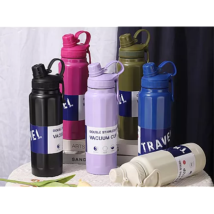 Thermos flask, thermal mug, 700 ml capacity, with handle, for hot and cold drinks