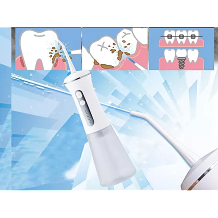 Bezvadu mutes irigators ar 350 ml tvertni un DIY režīmu, portatīvs