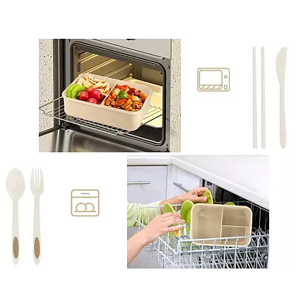 Lunchbox breakfast box lunch box with compartments cutlery