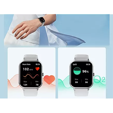 Sporta viedpulkstenis sievietēm un vīriešiem ar Bluetooth zvanu funkciju, pelēks