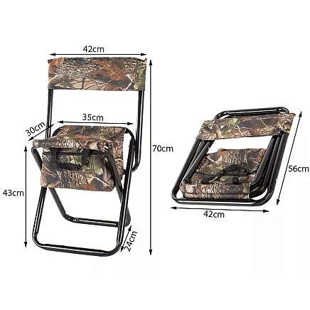 Fishing chair with backrest and carry bag